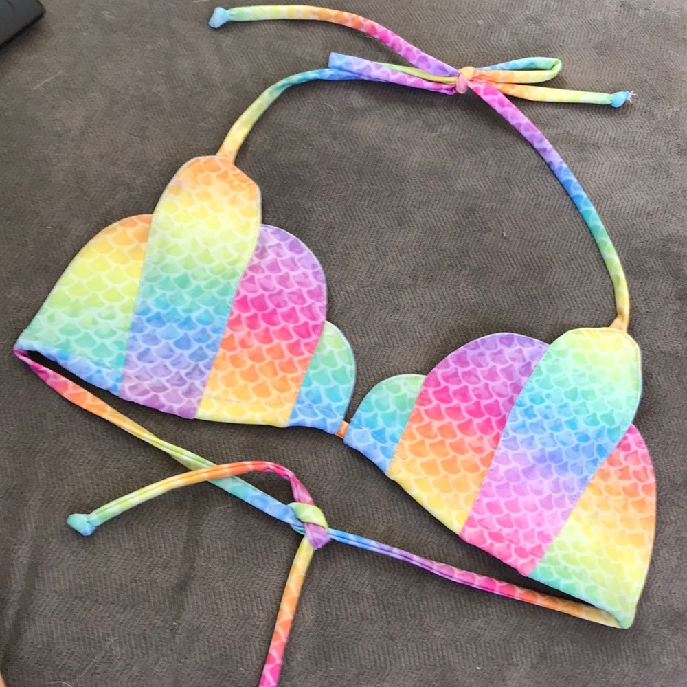 Lali + Layla mermaid rainbow swim top bikini